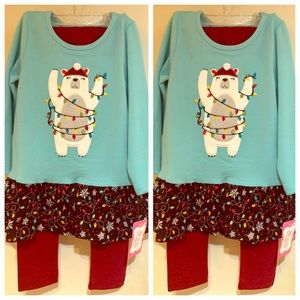 RicRac & Ruffles Matching Sets - RicRac & Ruffles Girls Christmas Tunic Set (3T) RicRac & Ruffles Matching Sets - RicRac & Ruffles Girls Christmas Tunic Set (3T)